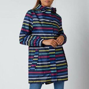 3/$80 🌈— Joules Navy Multi-Stripe Hooded Raincoat